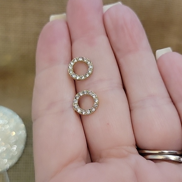 MICRO SHIMMER RING STUD EARRINGS - Picture 6 of 7